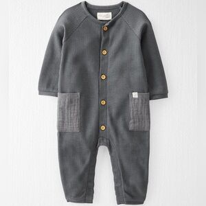 Little Planet by Carter’s Organic Cotton Waffle Knit Button Front Jumpsuit 3m